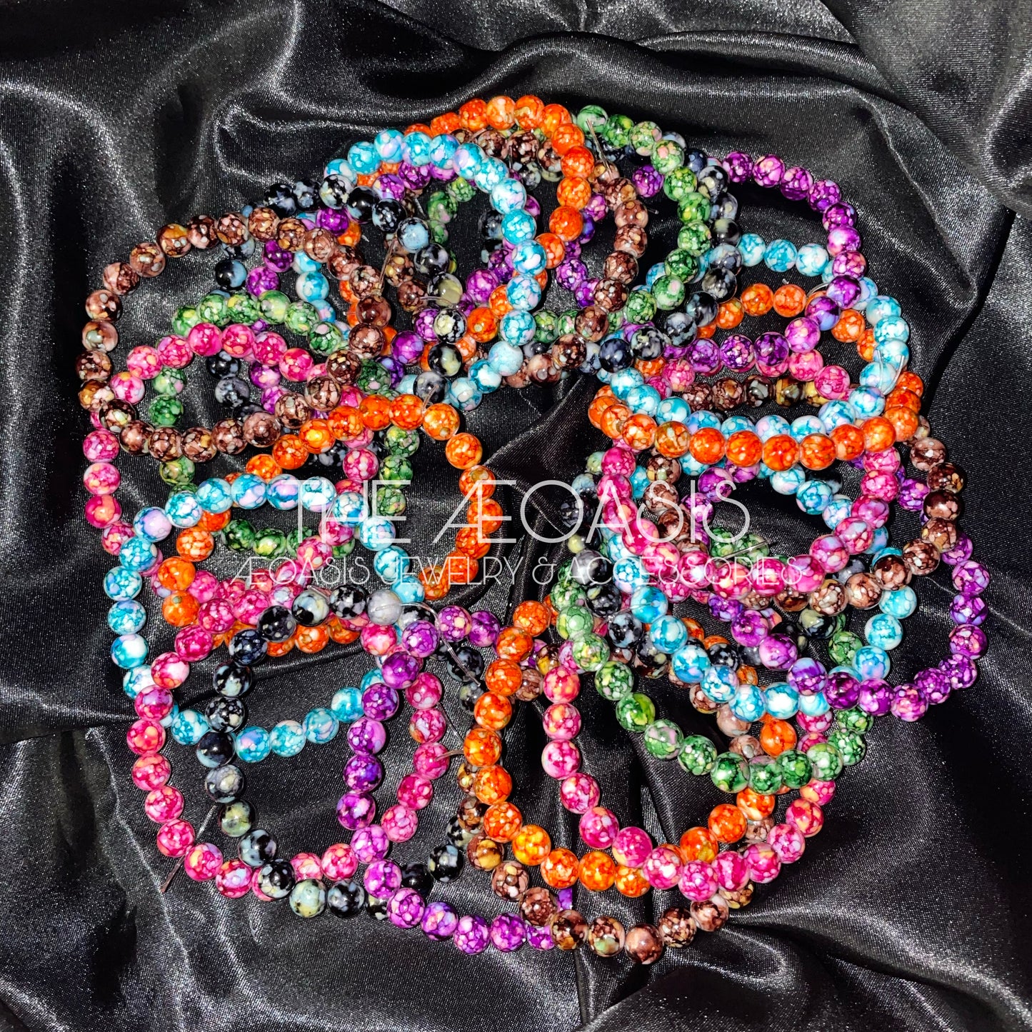 ÆOASIS Watercolour Acrylic Beaded Bracelets
