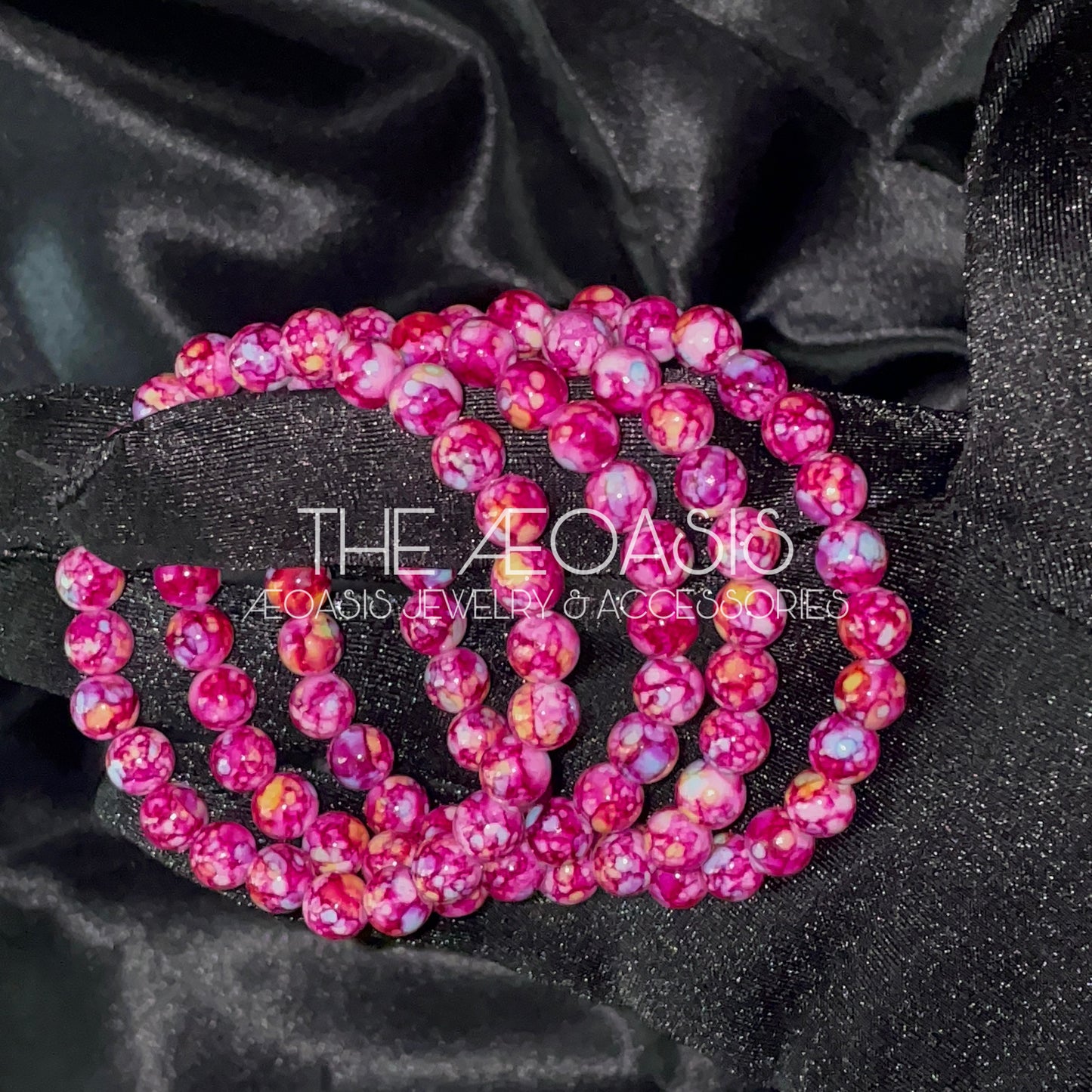 ÆOASIS Watercolour Acrylic Beaded Bracelets